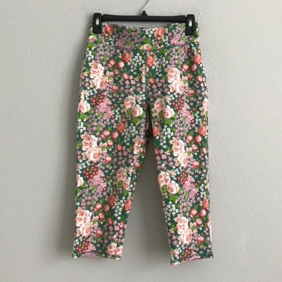 Denim&Co Pants - Denim & Co. Active Printed Duo Stretch Capri Leggings - Pine (Sz) a487583
